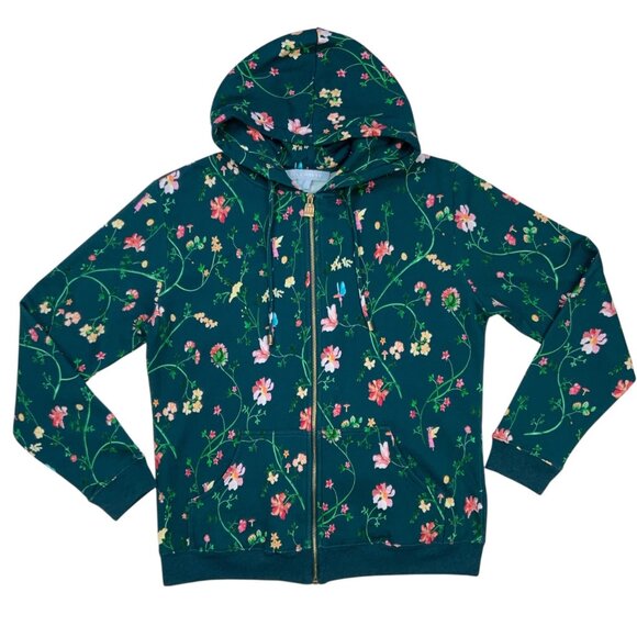 Hill House The Allie Zip Up Sweatshirt S Moody Floral Long Sleeve Hoodie Pockets - Picture 13 of 13